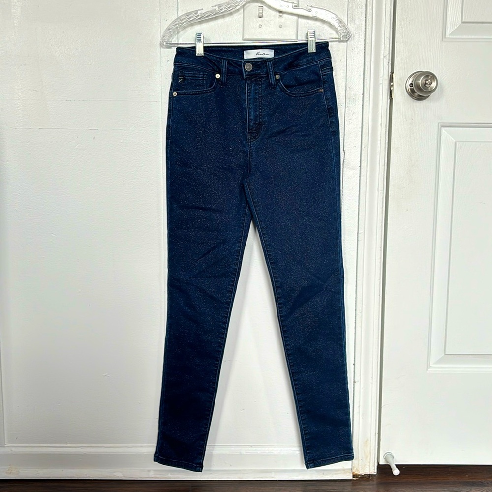 KanCan Sparkly Blue Women’s Straight Cut Jeans Size 7/27